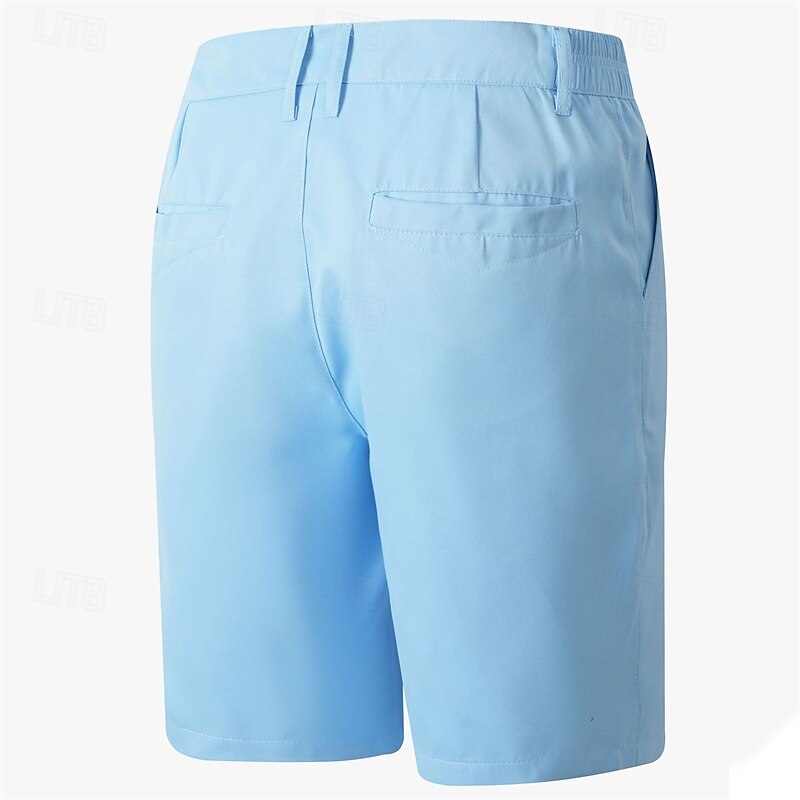 Men's Dress Shorts Burmuda Shorts Work Shorts Pocket Plain Comfort Breathable Knee Length Outdoor Business Fashion Casual Black Red3