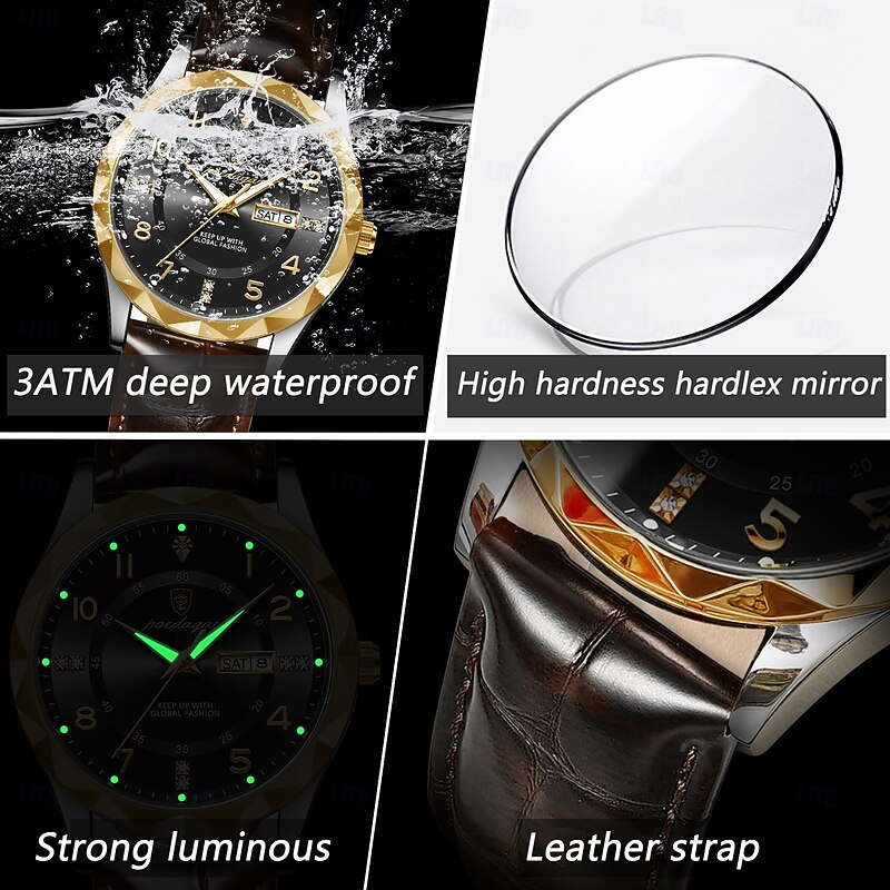 Women Men Quartz Watch Fashion Business Luminous Date Decoration Alloy Watch4