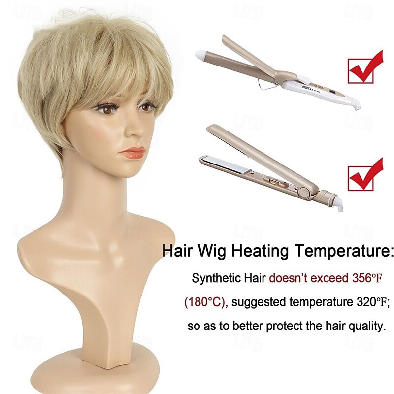 Blonde Wigs for Women Pixie Cut Wig Short Hair Wigs with Bangs for Daily Use and Cosplay2