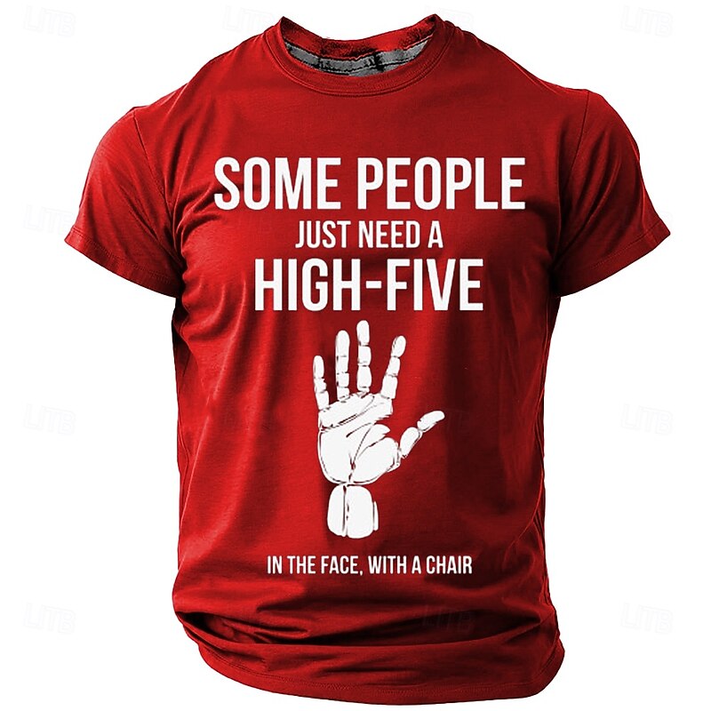 Men's Short Sleeve Graphic Tee - Sarcastic 'High-Five In The Face With A Chair' Humor Design2