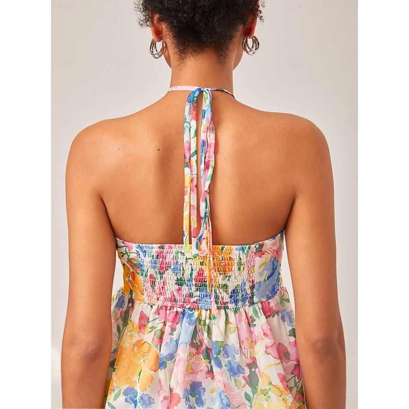 Floral Prints Halter Tanktop3