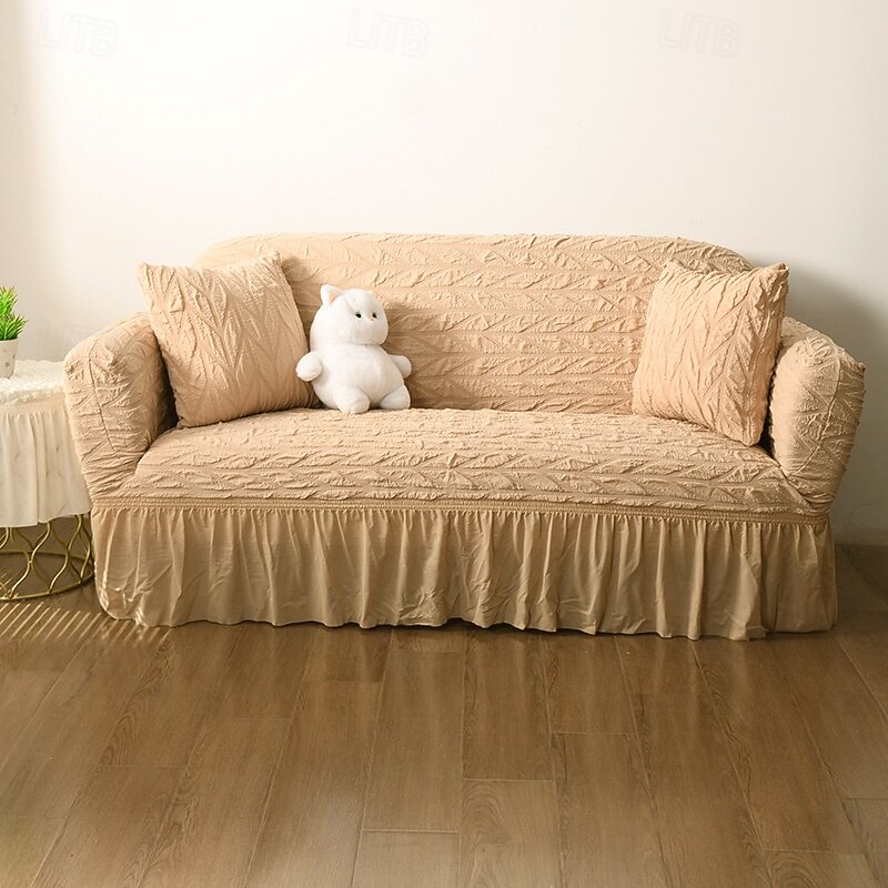 Sofa Cover, With Armrests, Stretchy, Ruffles, Sofa Cover, Nordic, Just Hang On, Elastic, Fitted Cover, Stretchy, Easy Installation, Washable4
