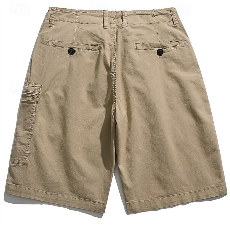 Men's Cargo Shorts Shorts Summer Shorts Zipper Pocket Multi Pocket Plain Comfort Wearable Knee Length Outdoor Sport Daily Fashion Casual Black Red2