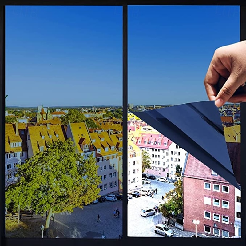 Window Film, Privacy Glass Sticker for Heat Insulation, Anti-Peeping Sunshade, UV Protection for Balcony and Home