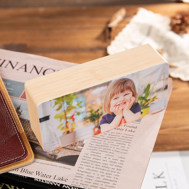 Personalized Photo Wooden Alarm Clock Custom Best Gift for Mom, Smart Digital Clock with Picture, Stylish Home Decor, Ideal Valentine's Day, Birthday, Anniversary Gift for Lover, Family, or Friends2