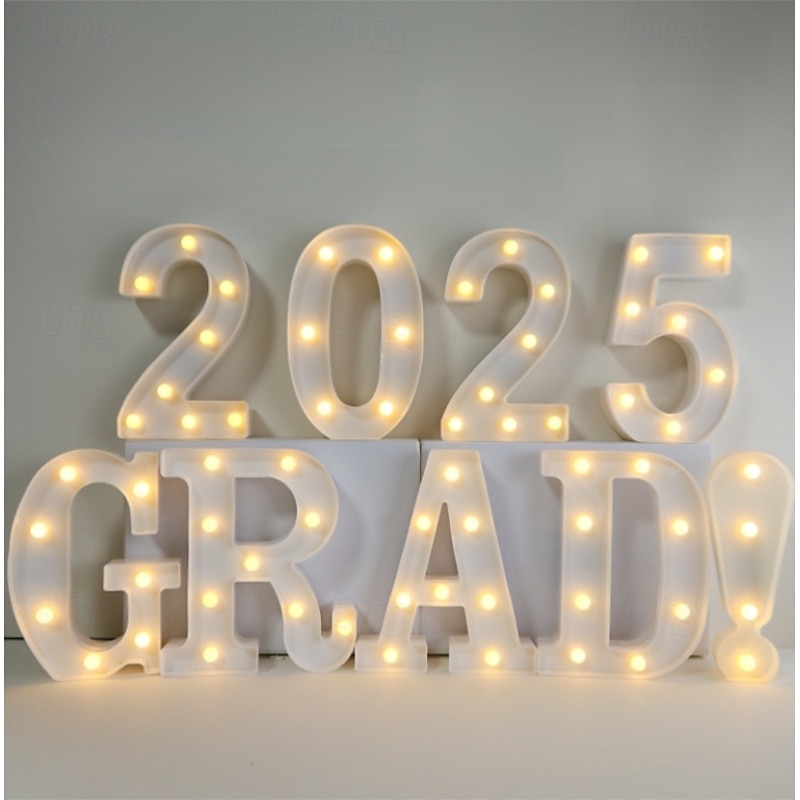 Graduation Decorations 2025 - LED Marquee Light Up Letters GRAD 2025 - Class of 2025 Ornaments Sign for Kindergarten Preschool High School College Wall Table Centerpieces Decor Party Supplies3