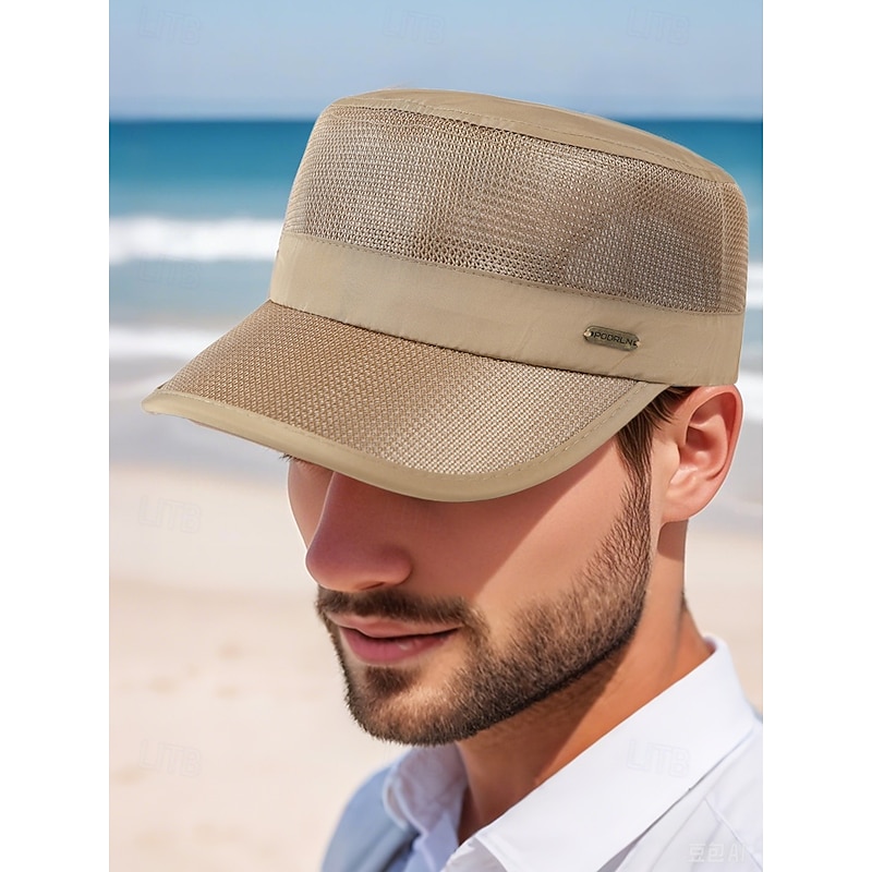 Men's Breathable Mesh Military Cap – Lightweight Sun Protection Tactical Hat for Outdoor Sports, Fishing, Hiking and Travel