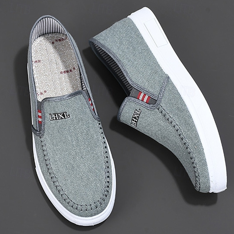 Men's Casual Canvas Slip-On Loafers – Lightweight Breathable Summer Shoes for Daily Wear, Travel, and Beach Walks3