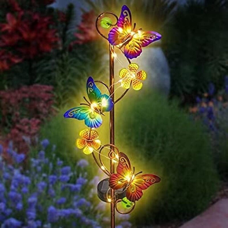 1 Pc Outdoor Solar Butterfly Lights Grounds Plug in Light Courtyard Garden Lights Lawn Path Landscape Light Wedding Festival Atmosphere Decorative Light3