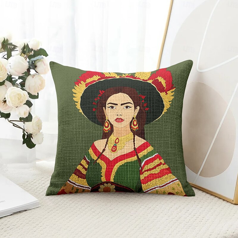 Cinco de Mayo Mexico Women Decorative Toss Pillows Cover 1PC Soft Square Couch Cushion Case Pillowcase for Bedroom Livingroom Sofa Chair - Main Image