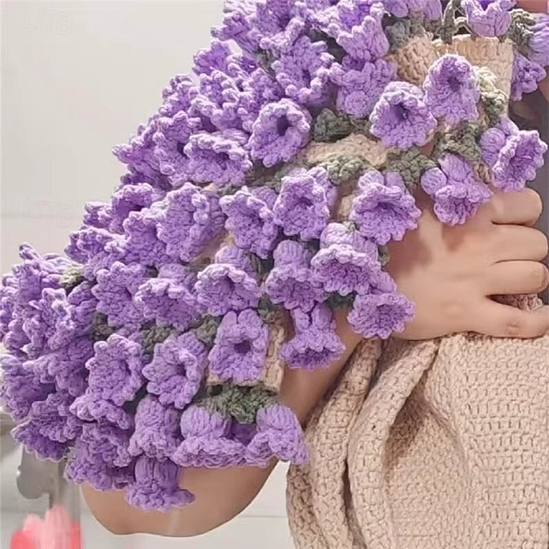 Hand-Knitted Rose Blanket DIY Kit & Ready-Made Gift for Mother's Day Valentine's Day2