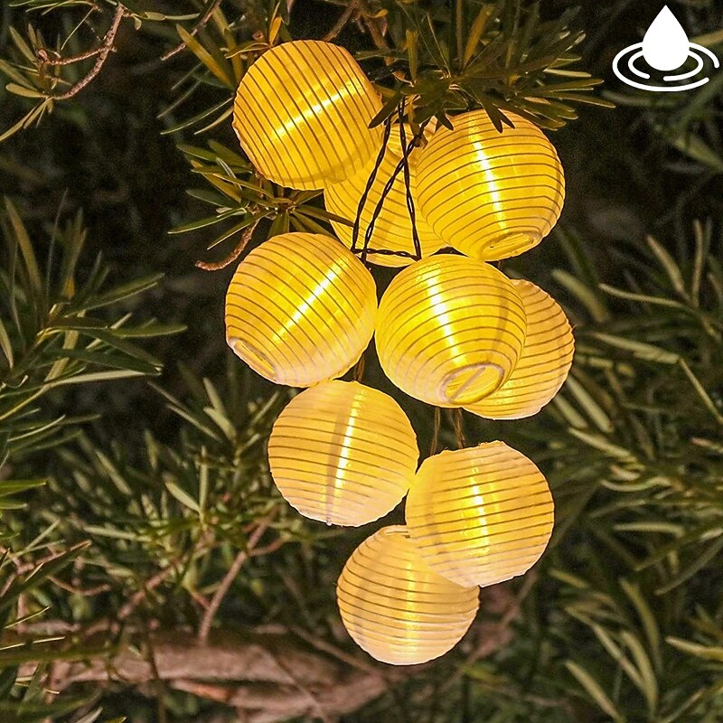 Solar Lantern String Lights Outdoor Waterproof 3m 20LED Decorative Lights Multicolor for Patio Garden Wedding Party Camping Bedroom Decor