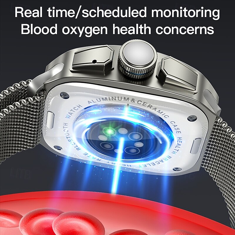 V68 Smart Watch 1.76 inch Smartwatch Fitness Running Watch Null ECG+PPG Pedometer Heart Rate Monitor Compatible with Null Women Men Step Tracker Custom Watch Face IP 67 39mm Watch Case4