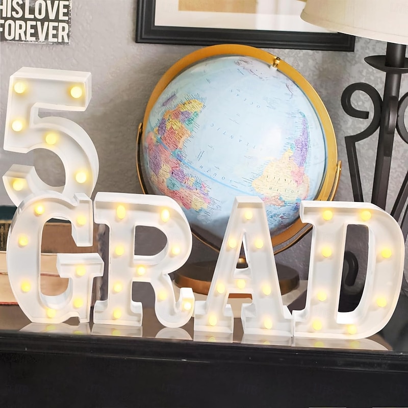 Graduation Decorations 2025 - LED Marquee Light Up Letters GRAD 2025 - Class of 2025 Ornaments Sign for Kindergarten Preschool High School College Wall Table Centerpieces Decor Party Supplies4