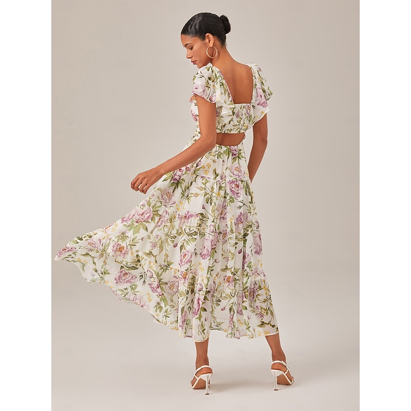 Summer Flowy Backless Chiffon Maxi Dress2