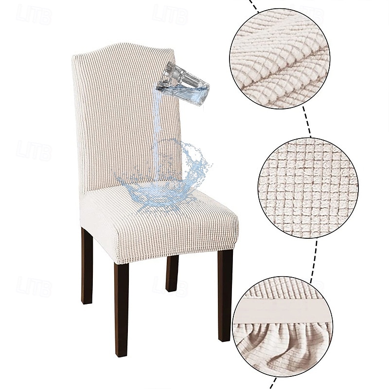 Dining Chair Cover Water Resistant Corn Velvet for Home Polar Fleece Fabric Chair Cover Stretch Slipcovers Seat Chair Covers