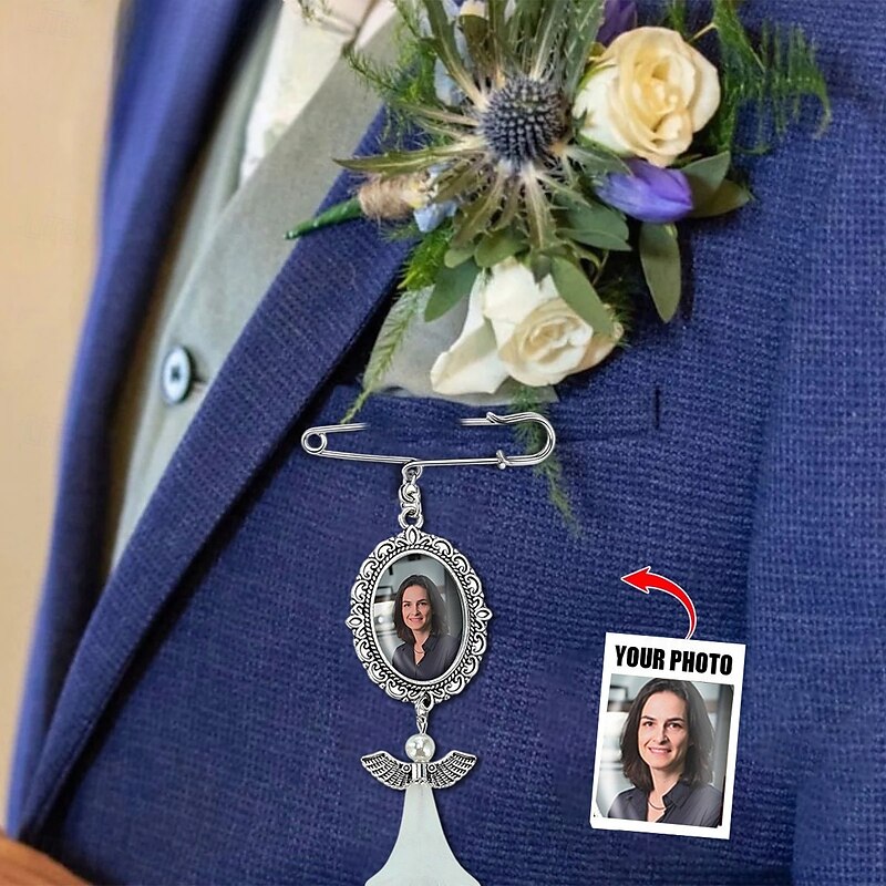 Personalized Graduation Pin Brooch Custom Photo Charm Best Wedding Graduation Memorial Sympathy Gift for Anniversary or Birthday Ideal for Friends, Family2