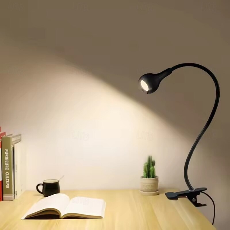 Desk Lamp Reading Lights USB Flexible Gooseneck LED Lamps LED Nail Lamp Metal Hose Lamp Clip on Bed Headboard and Computers