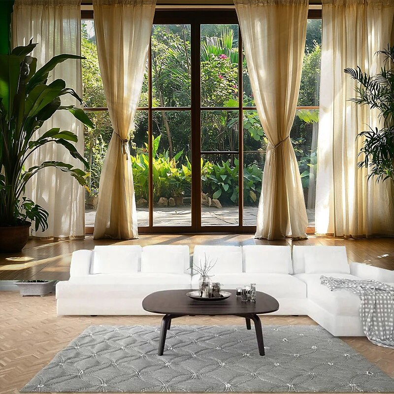 Beautiful natural scenery outside the window Hanging Tapestry Wall Art Large Tapestry Mural Decor Photograph Backdrop Blanket Curtain Home Bedroom Living Room Decoration2