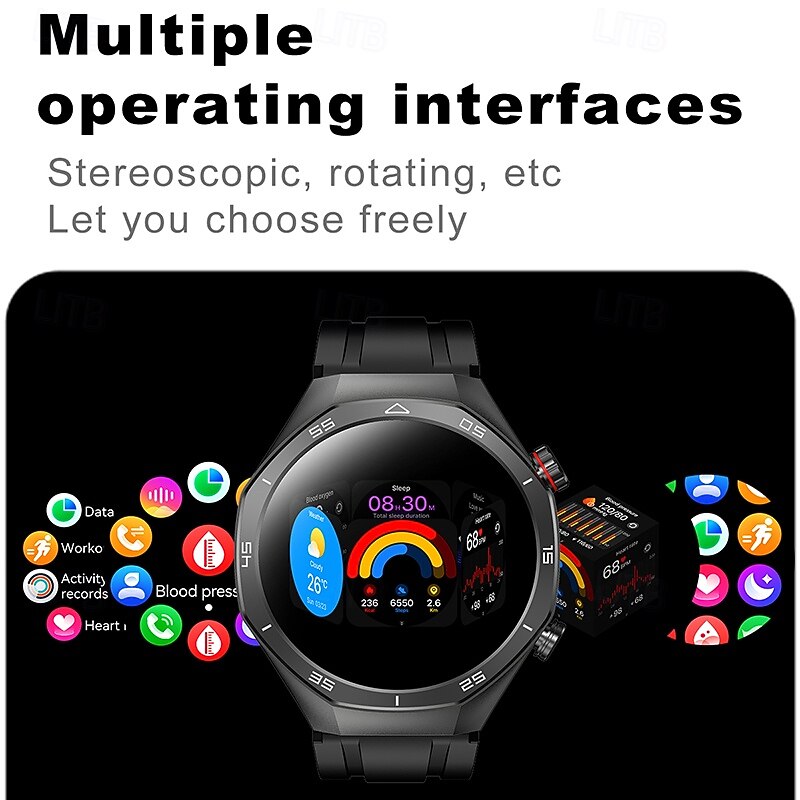 IMOSI Men's Smart Watch 1.52 Bluetooth Call Music Sport Heart Rate Monitor 400mAh Battery Compatible with Android & iOS4