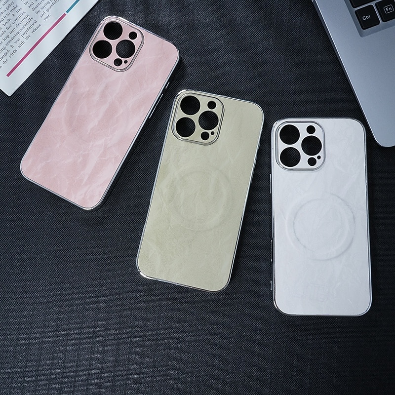 Phone Case For iPhone 16 15 14 Pro Max Plus 13 12 Pro Max Back Cover Magnetic Adsorption Support Wireless Charging Shockproof Color Gradient PC PU Leather