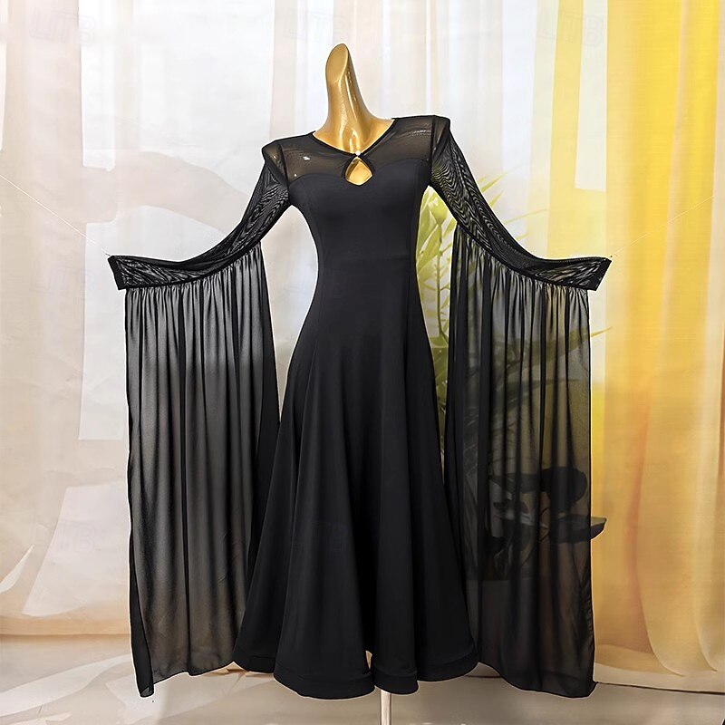 Ballroom Competition Dresses for Women Performance Long Sleeve Modern Dress Party Waltz Dance Costumes