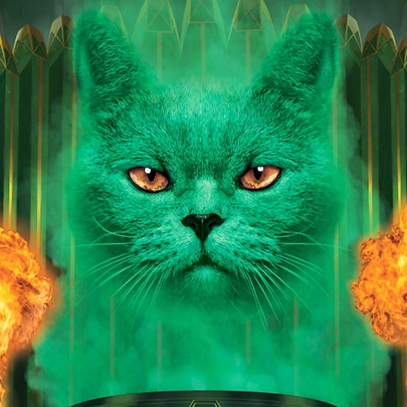 Cat The Great and powerful VINCENT HIE Men's Cat T Shirt Short Sleeve T shirt 3D Print Crew Neck Shirt Exaggerated Designer Party Street Casual Green Summer Spring All Seasons Clothing Apparel S M L X2