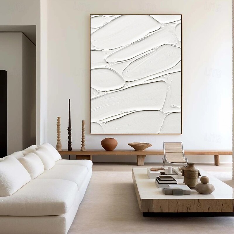 Large handmade  white 3D textured abstract painting hand-painted Modern 3d mountain oil painting modern wall art decoration art paintings4