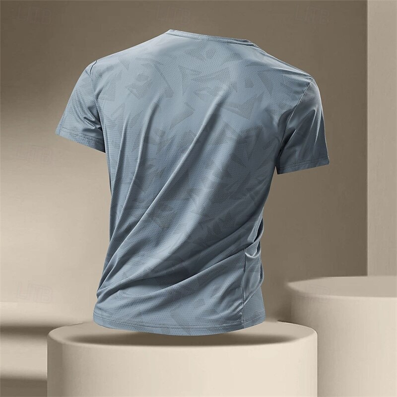 Men's Gym Shirt Athletic Shirts Golf Shirt Crew Neck Short Sleeves Casual Daily Gym Quick dry Breathable Camouflage Black White Activewear Polyester Sport Outdoor3