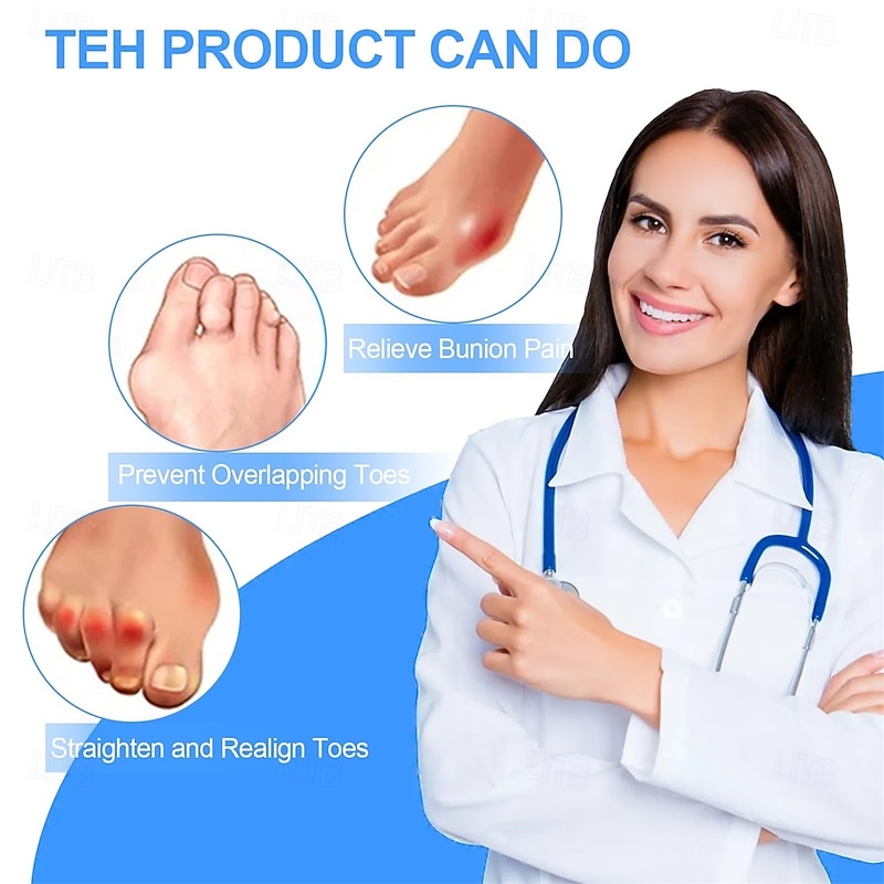 Hammer Toe Corrector 6 Pack Toe Spacers Toe Straighteners for Curled Toes Bunion Corrector for Preventing Rubbing Relieve Pressure4