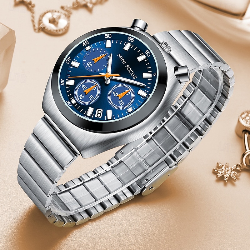 MINI FOCUS Women's Quartz Watch, Fashion Casual Wristwatch, Luminous Stopwatch, Calendar, Waterproof Alloy Watch - Main Image
