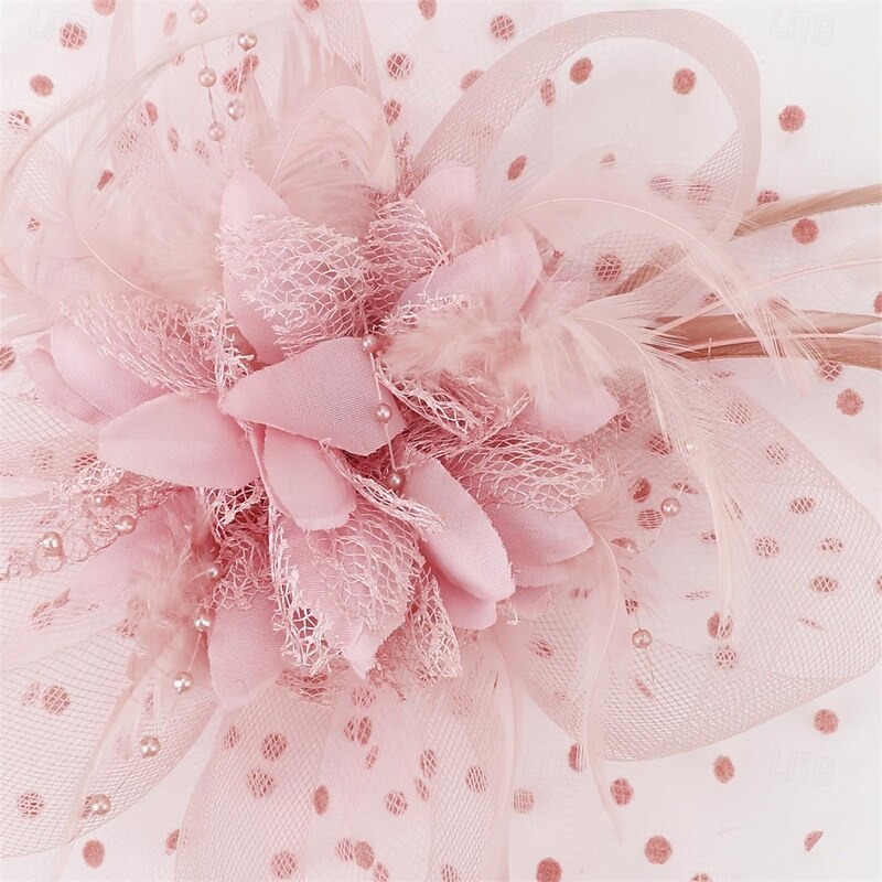 Fascinators Hat Feather Headband Women Fascinators Tea Party Headwear with Clip Flower Head Band for Girls &amp4