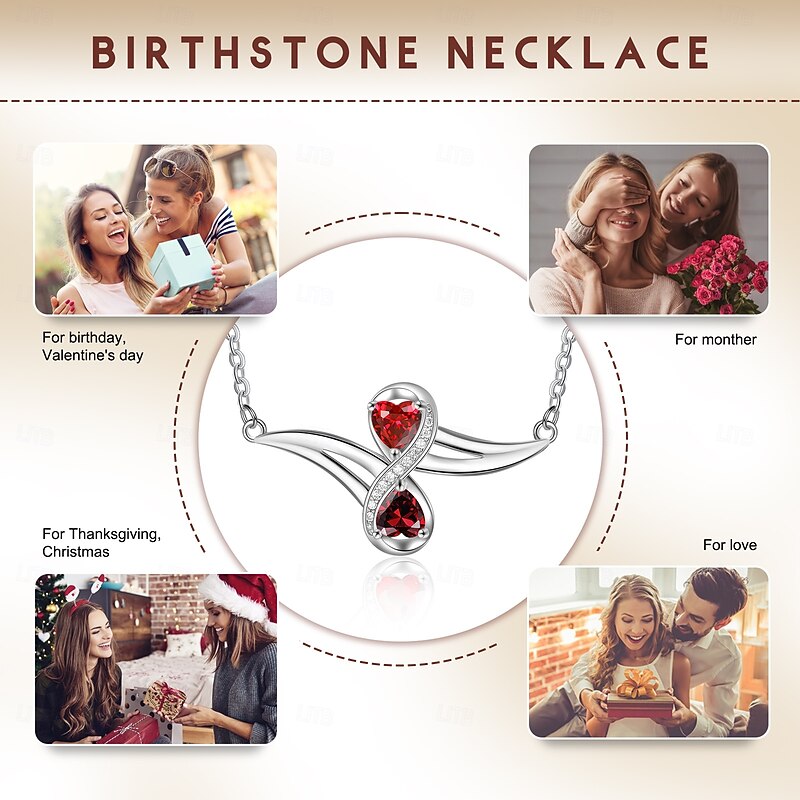 Personalized Birthstone Necklace Custom Gift for Her, December Exclusive Birthstone, Mother's Day Valentine's Day Christmas Birthday Anniversary Gift, Eternal Legacy of Love & Time for Mom Wife Girlfriend4