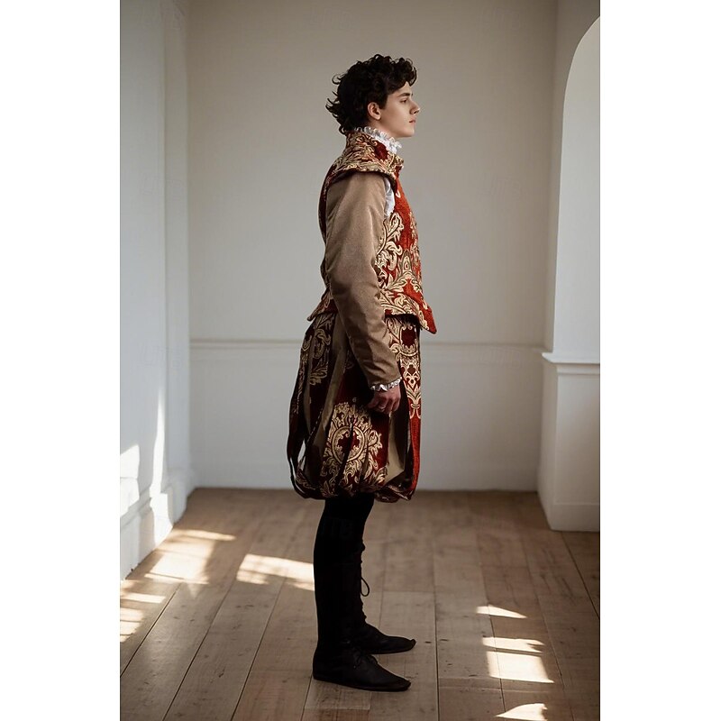 Medieval Renaissance Outfits Prince Celtic Knight Fancy Dress Men's Royal Halloween Carnival Masquerade Performance LARP Ren Faire Adults' Costume3