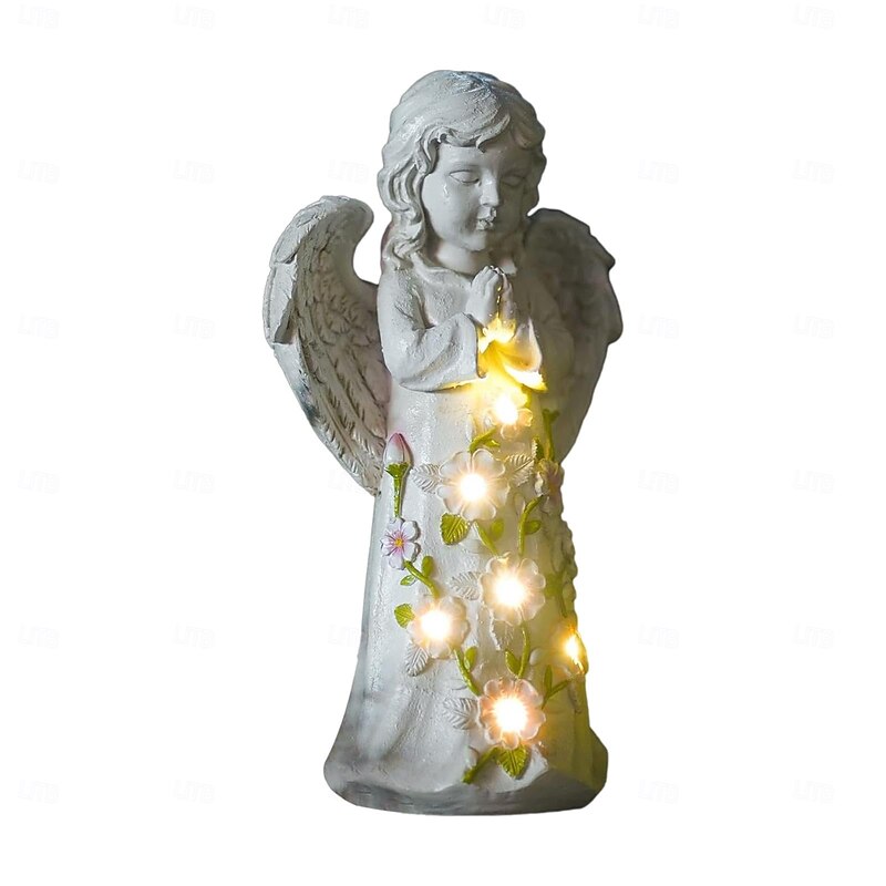 1 Pc Outdoor Solar Waterproof Angel Wings Decorative Light Courtyard Garden Path Lawn Balcony Terrace Landscape Light Pendant Light Statue Light3