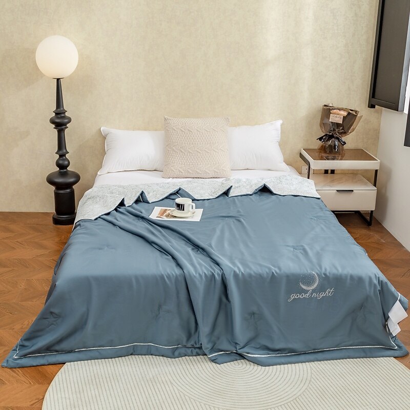 Summer Cooling Quilt Breathable Lightweight Comforter for Hot Sleepers to Keep Cool for Night Sweats Blue Green Yellow