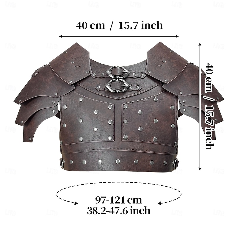 Retro Vintage Medieval Renaissance Armor Pirate Warrior Viking Rivet Solid Color Fancy Dress Men's Viking Halloween Carnival Masquerade Carnival Halloween Masquerade Adults' Shoulder Armor2