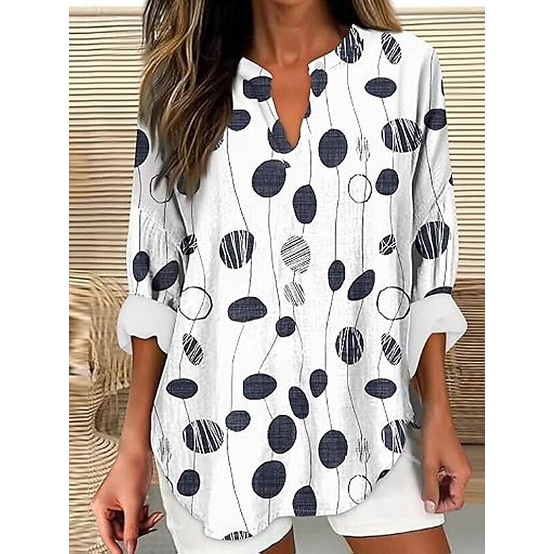 Women's Blouse Tunic V Neck Long Sleeve Boho Casual Tops Floral Graphic Vintage Daily Romantic Regular Tops Daily Wear Print Black Blue Purple Orange Light Grey3
