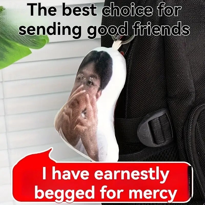 Customized Photo Small Pillow Keychain, Personalized Pillow Design, Round-Shaped Keyring ,Face Pillow Gift for Him/Her/Children/Elderly4