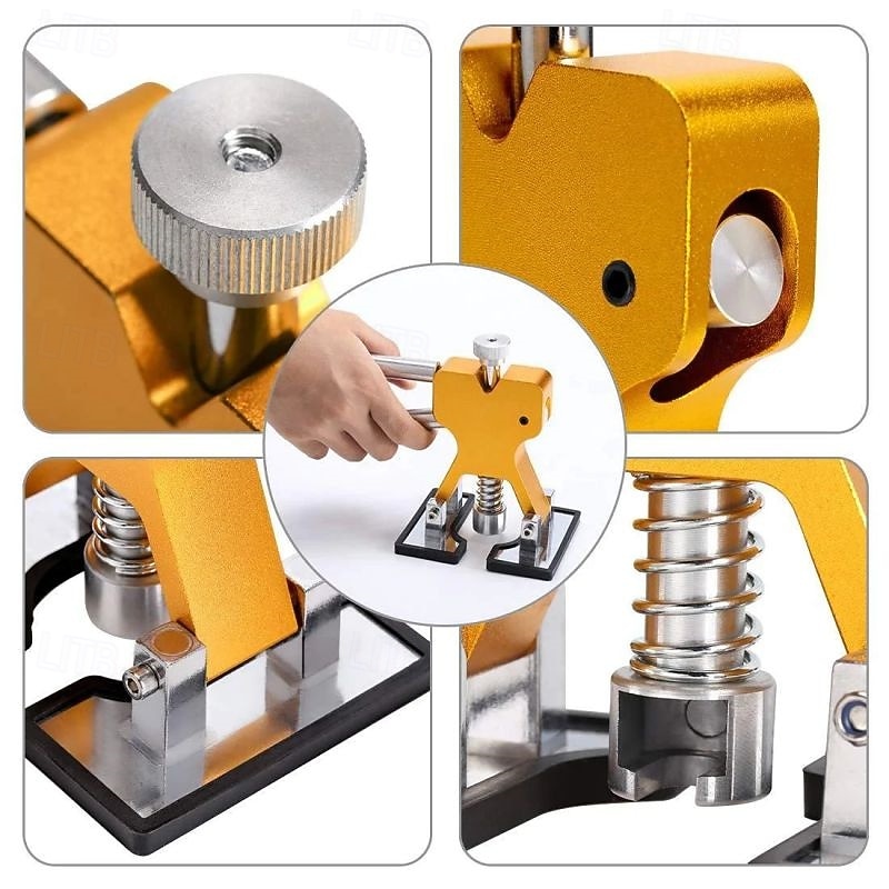 Dent Puller Kit, Professional Car Paintless Dent Removal Kit with Golden Lifter, Bridge Puller, Suction Cup for Repairs 96% of Car Dents, Dent Puller Tools for Car Hail Damage DIY Repair4