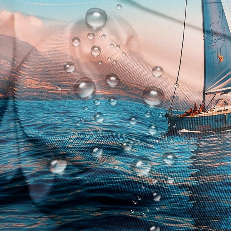 Waterproof Outdoor Curtain Privacy, Sliding Patio Curtain Drapes, Pergola Curtains Grommet 3D Ocean Boat Landscape For Gazebo, Balcony, Porch, Party, 1 Panel4