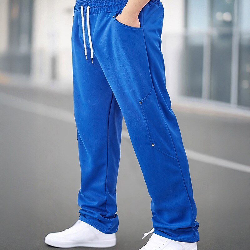 Men's Athletic Pants Sweatpants Trousers Pocket Drawstring Elastic Waist Plain Comfort Sports Outdoor Daily Fashion Casual Black White Micro-elastic2