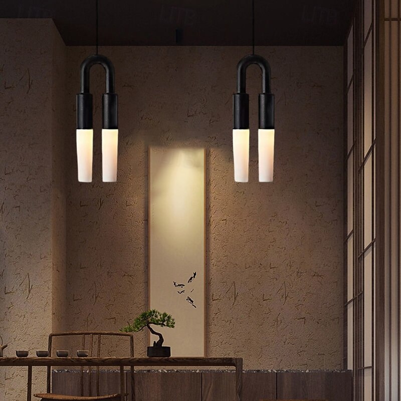 LED Pendant Lights Kitchen Island 22*62cm Chandeliers 2 Head Modern Farmhouse Foyer Entryway Light Fixtures Ceiling Hanging Over Table Warm White4