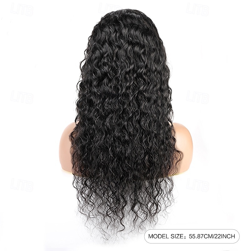 4x4 Lace Front Wig Water Wave Human Hair Wig Natural Color Lace Wig 150% Density2