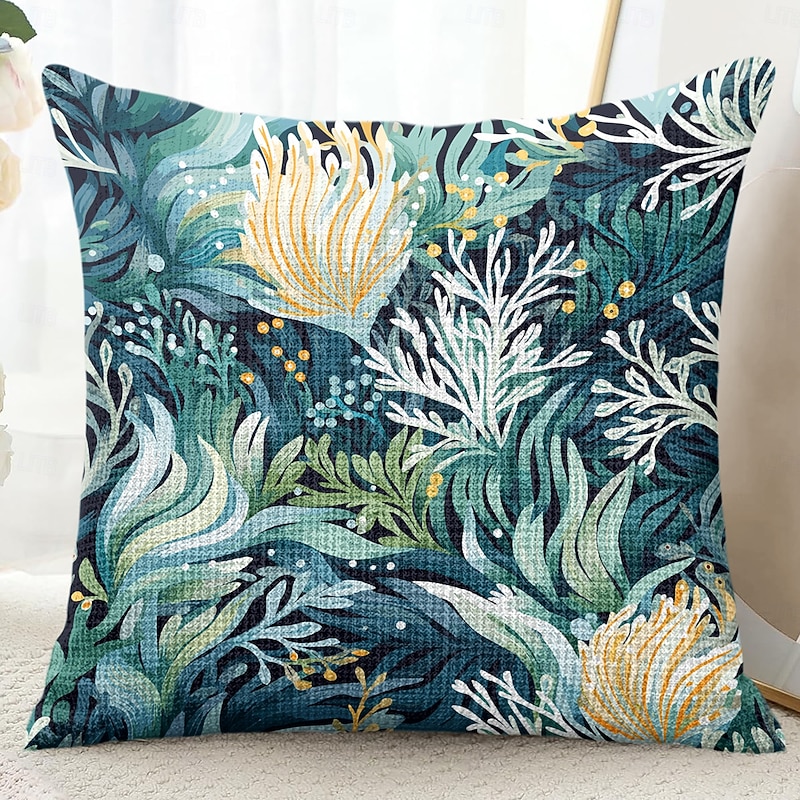 Sea Weed Decorative Toss Pillows Cover 1PC Soft Square Couch Cushion Case Pillowcase for Bedroom Livingroom Sofa Chair3
