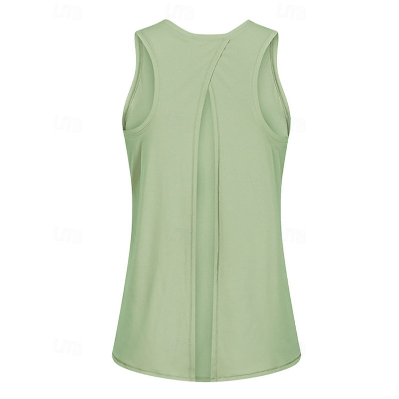 Women's Solid Colored Workout Tank Top Sport Shirt Sports Tank Top Tank Top Sleeveless Quick Dry Breathable Tennis Golf Pickleball Crew Neck Open Back Dark Pink Black White Tennis Clothing4