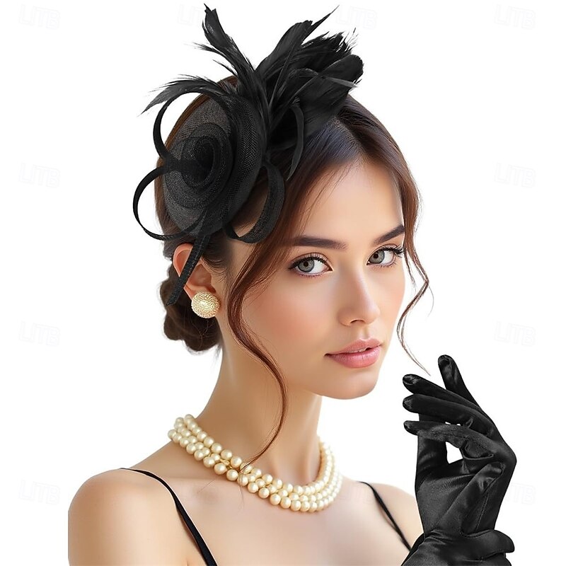 Headdress Tulle Feather Fedora Hat Wedding Evening Party Tea Party Horse Race Cocktail Elegant Vintage Cute With Feather Headpiece Headwear4