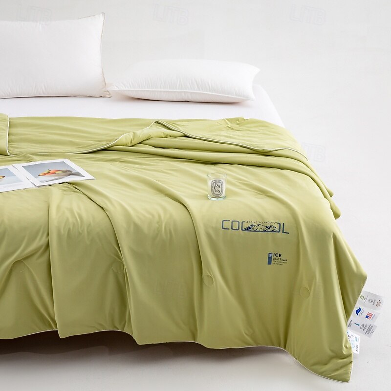 Cooling Quilt Comforter Breathable Tencel Lyocell Fiber Quilt Queen Cooling Blanket for Hot Sleeper Lightweight Duvet for Summer Green Pink Blue Purple2
