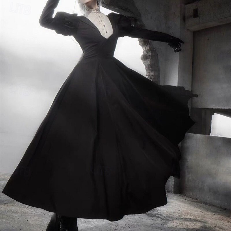 Punk & Gothic Medieval Renaissance Dress Witch Fancy Dress Women's Royal Halloween Carnival Masquerade LARP Ren Faire Adults' Dress Spring & Summer3