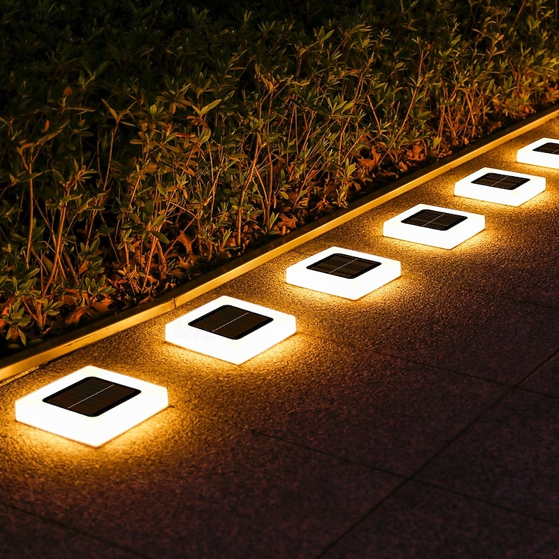 2/4 Pcs LED Solar Outdoor Ground Light 16LED Waterproof Household Garden Light Garden Lawn Pathway Lighting Landscape Light Solar Wall Light3